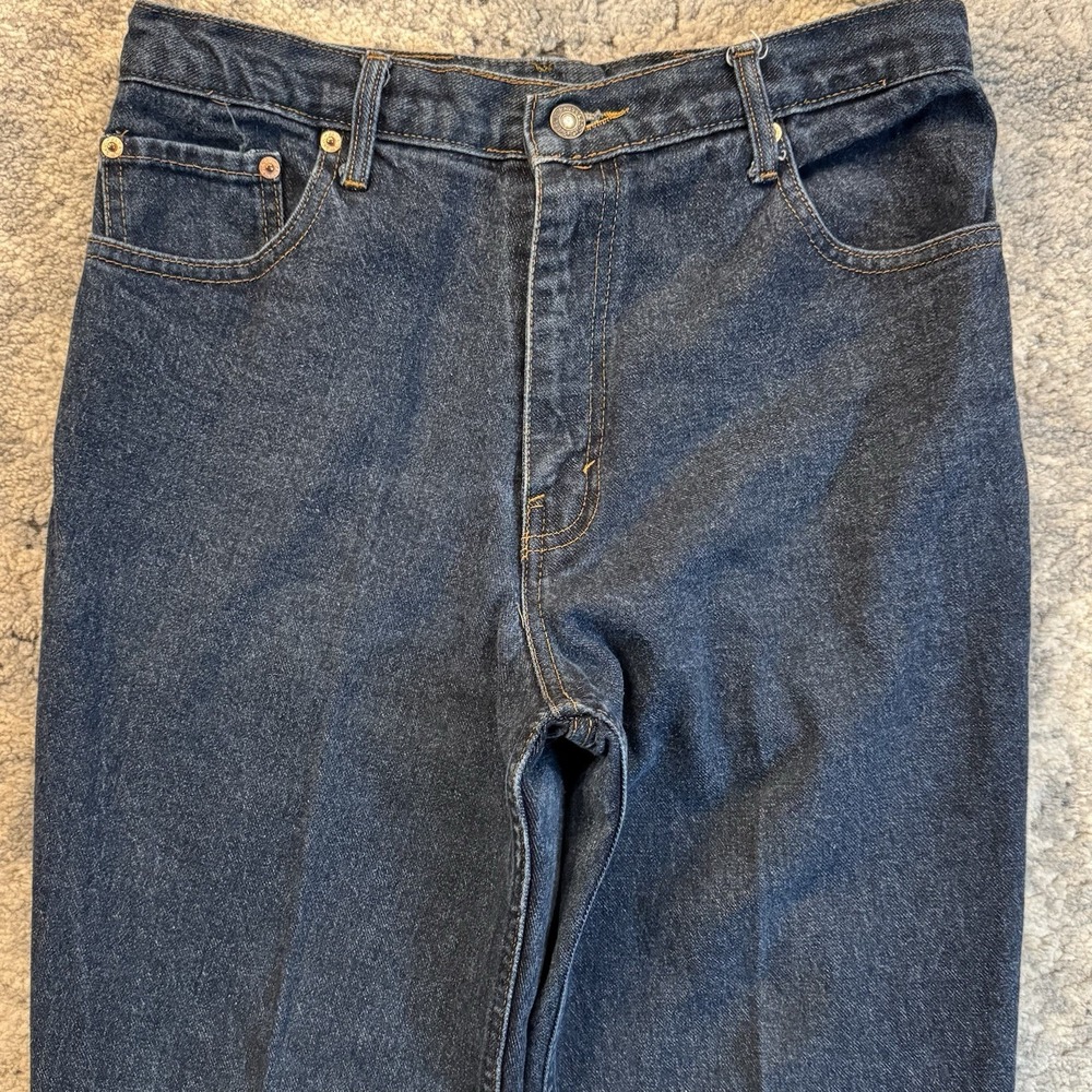Vintage 90s Levi's 505 Straight Denim Jeans Dark‎ Wash Size 33W 30L Short - Picture 2 of 13